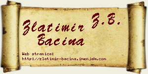 Zlatimir Baćina vizit kartica